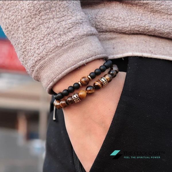 TCC™ Natural Tiger Eye & Matt Agate Copper Side Bracelet